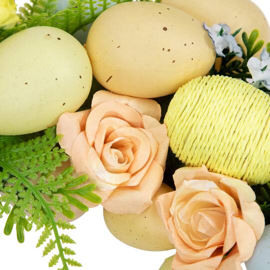15" Artificial Floral Easter Egg Spring Wreath